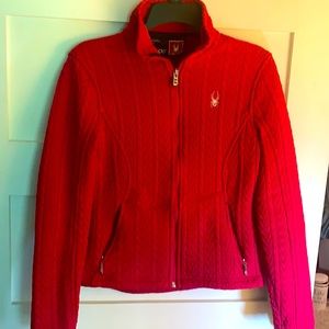 Red Cable knit sweater by Spyder